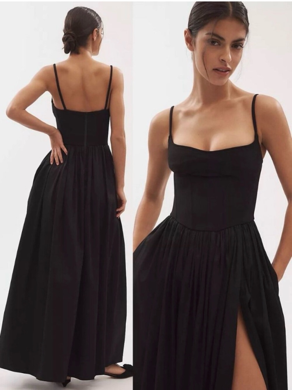 Black Maxi Dress with Side Slit